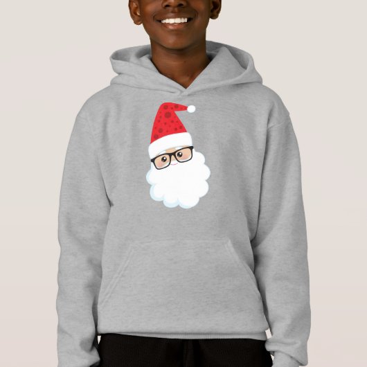 Weihnachtsmann, Hipster Weihnachten, Brille Hoodie (Vorderseite)