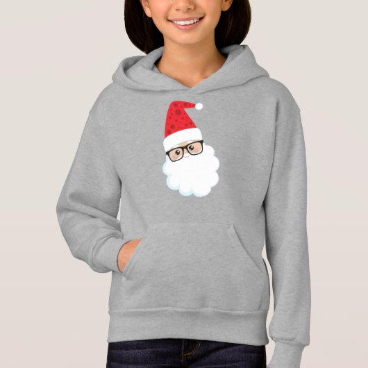 Weihnachtsmann, Hipster Weihnachten, Brille Hoodie (Vorderseite)