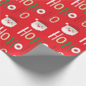 Weihnachtsmann HO HO HO Geschenkpapier (Ecke)