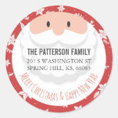 Weihnachtsmann Ho Ho Weihnachtsfest Neujahrsanspra Runder Aufkleber (Vorderseite)