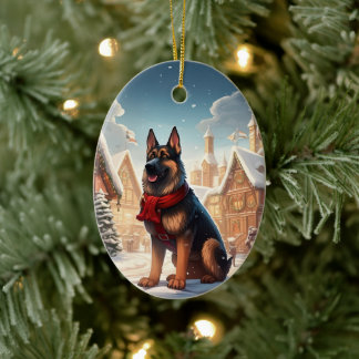 Weihnachtsmann, Hund Lover Keramik Ornament