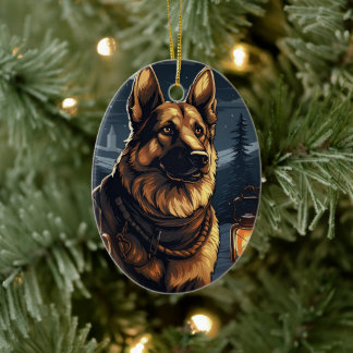 Weihnachtsmann, Hund Lover Keramik Ornament