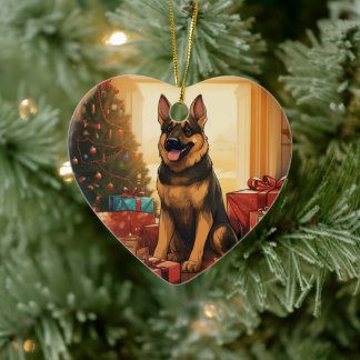 Weihnachtsmann, Hund Lover Keramik Ornament