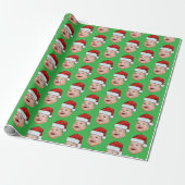 Weihnachtsmann Hut benutzerdefiniertes Gesicht Fot Geschenkpapier (Ungerollt)