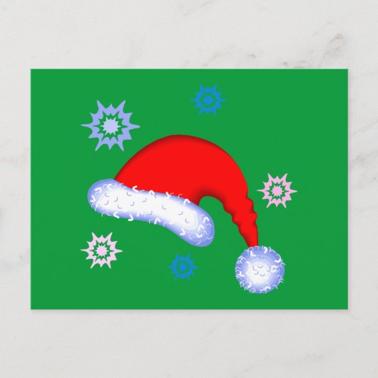 Weihnachtsmann-Hut Feiertagspostkarte (Vorderseite)
