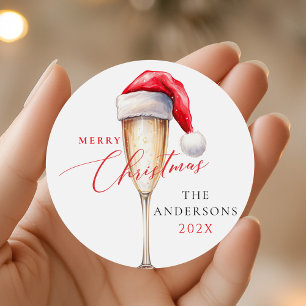 Weihnachtsmann Hut Festive Weihnachtsfeier Runder Aufkleber