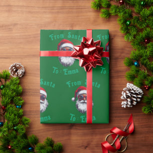 Weihnachtsmann Hut Gesicht Personalisieren Weihnac Geschenkpapier