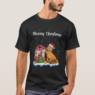 Weihnachtsmann Hut Katze Xmas Für Mädchen Kinder M T-Shirt