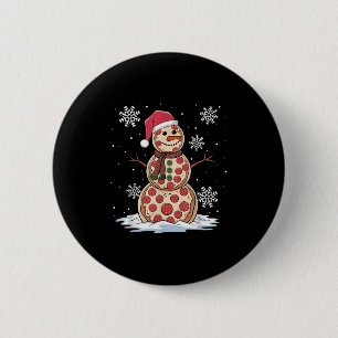 Weihnachtsmann Hut Schneemann Xmas Lustiger Pizza  Button