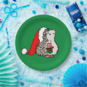 Weihnachtsmann-Igel Pappteller (Party)