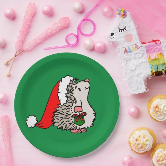 Weihnachtsmann-Igel Pappteller (Party)