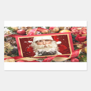 Weihnachtsmann / IHR FOTO für Weihnachtsaufkleber Rechteckiger Aufkleber