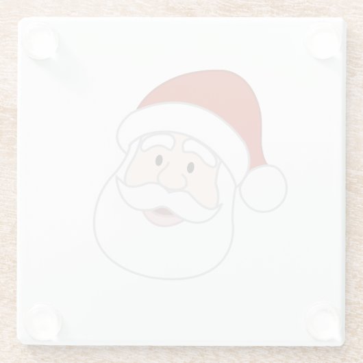 Weihnachtsmann-Illustration Glasuntersetzer (Rückseite)