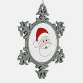Weihnachtsmann-Illustration Schneeflocken Zinn-Ornament (Links)