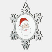 Weihnachtsmann-Illustration Schneeflocken Zinn-Ornament (Rechts)