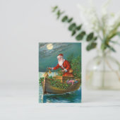Weihnachtsmann im Boot Visitenkarte (Stehend Vorderseite)