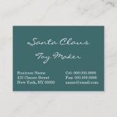 Weihnachtsmann im Boot Visitenkarte (Rückseite)