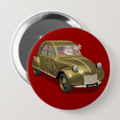 Weihnachtsmann im Citroen 2CV Button (Vorne & Hinten)