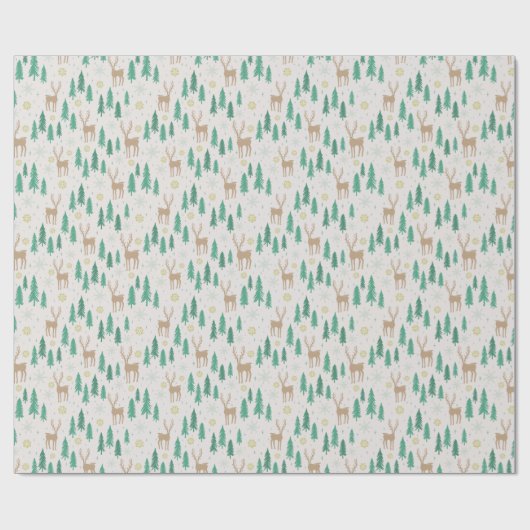 Weihnachtsmann im Evergreen Winterwald Geschenkpapier (Flach)