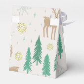 Weihnachtsmann im Evergreen Winterwald Geschenkschachtel (Rückseite)