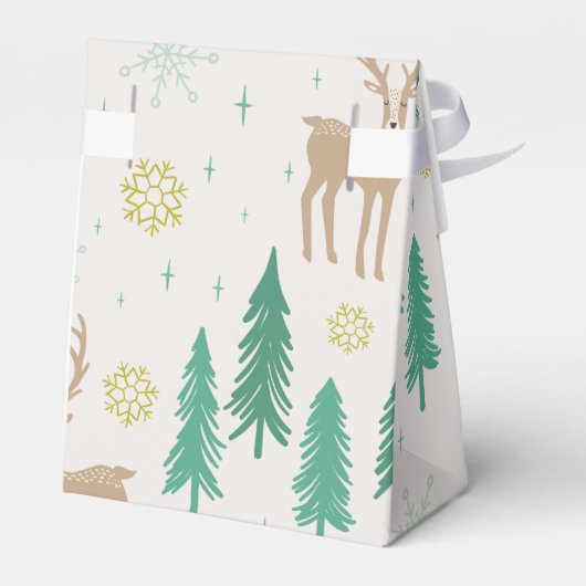 Weihnachtsmann im Evergreen Winterwald Geschenkschachtel (Rückseite)