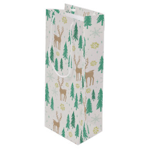 Weihnachtsmann im Evergreen Winterwald Geschenktüte Für Weinflaschen
