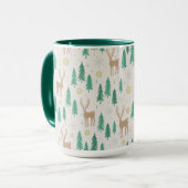 Weihnachtsmann im Evergreen Winterwald Tasse (Vorderseite Links)