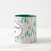 Weihnachtsmann im Evergreen Winterwald Tasse (Zentrum)