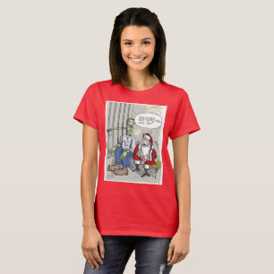 Weihnachtsmann im Gefängnis Frauen rotes T-Shirt