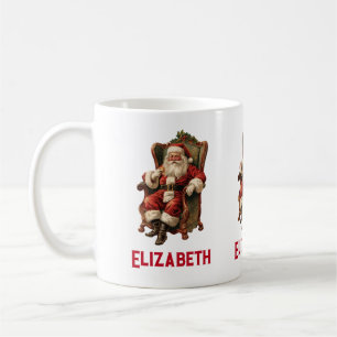 Weihnachtsmann im gemütlichen Sessel Vintage Kaffeetasse