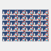 Weihnachtsmann im Gesicht Maske-Pandemie Geschenkpapier Set (Vorderseite 3)