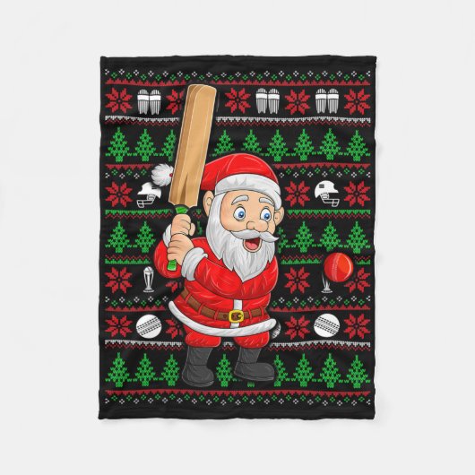 Weihnachtsmann im hässlichen Weihnachtspullover sp Fleecedecke (Vorderseite)