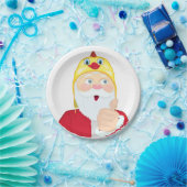 Weihnachtsmann im Hut, Daumen, Weihnachten Pappteller (Party)