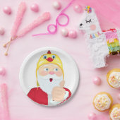 Weihnachtsmann im Hut, Daumen, Weihnachten Pappteller (Party)