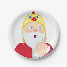 Weihnachtsmann im Hut, Daumen, Weihnachten Pappteller