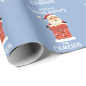 Weihnachtsmann im Individuelle Name Chimney Weihna Geschenkpapier (Rolleneckpunkt)