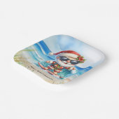 Weihnachtsmann im Juli Party Pappteller (Gewinkelt)