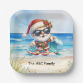 Weihnachtsmann im Juli Party Pappteller (Vorderseite)