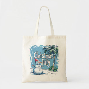 Weihnachtsmann im Juli Schneemann & Palmenbaum Des Tragetasche