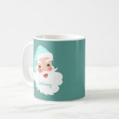Weihnachtsmann im Mint Grüner Hut Weihnachten Kaffeetasse (Vorderseite Links)
