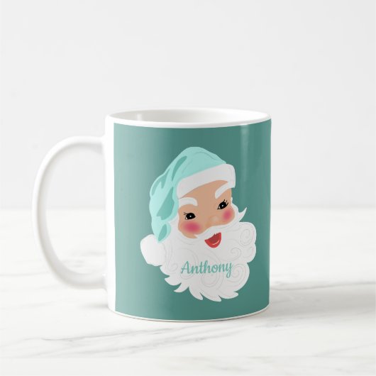 Weihnachtsmann im Mint Grüner Hut Weihnachten Kaffeetasse (Links)