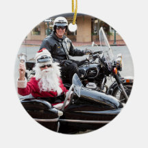 Weihnachtsmann im Motorradbeiwagen