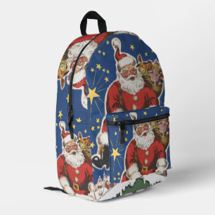 Weihnachtsmann im Retro-Stil, Die Nacht vor dem We Bedruckter Rucksack