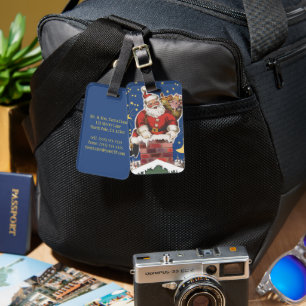 Weihnachtsmann im Retro-Stil, Die Nacht vor dem We Gepäckanhänger