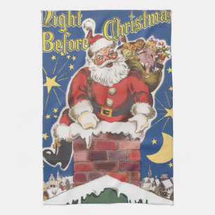 Weihnachtsmann im Retro-Stil, Die Nacht vor Weihna Handtuch