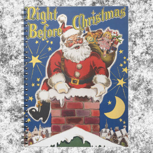 Weihnachtsmann im Retro-Stil, Die Nacht vor Weihna Notizblock