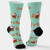 Weihnachtsmann im Schlitten-Design Weihnachten Socken (Gewinkelt)