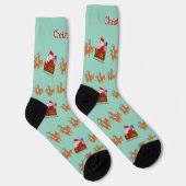 Weihnachtsmann im Schlitten-Design Weihnachten Socken (Rechts)