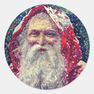 Weihnachtsmann im Schnee Aufkleber im Vintage-Stil