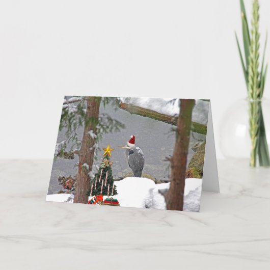 Weihnachtsmann im Schnee-Foto Feiertagskarte (Vorderseite)